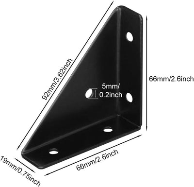 4 Soportes Esquina Triangular para Estantería Madera