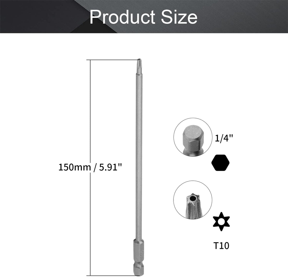 Puntas destornillador Torx T10 magnéticas 1/4 pulg