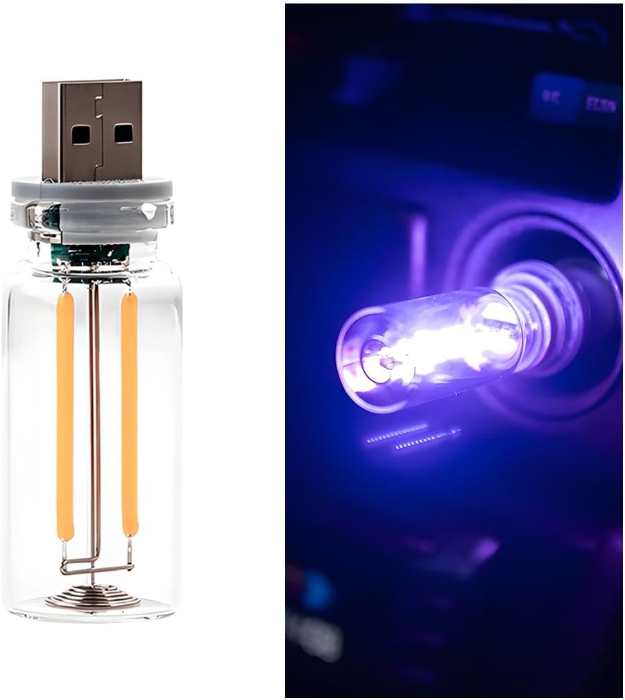 Luz LED USB para auto mini botella carga ambiental
