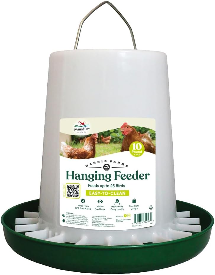 Comedero colgante plástico para aves 10lb base giratoria
