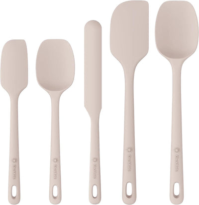 5 Pzas Espátulas Silicón Grado Alimenticio Mango Ergonómico