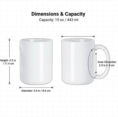 Taza cerámica 15oz espacios en blanco para sublimación