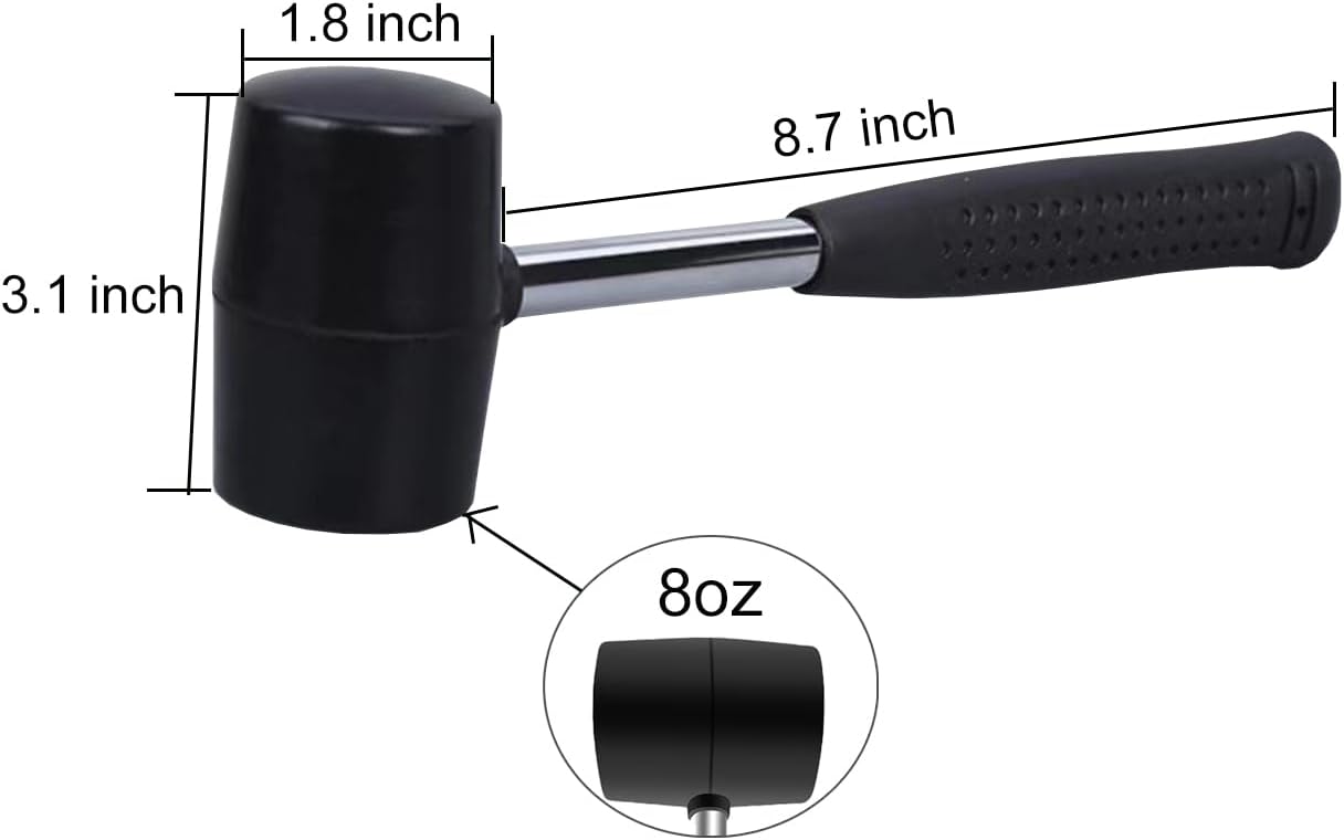 Martillo goma 8oz para pisos estacas carpintería campamento