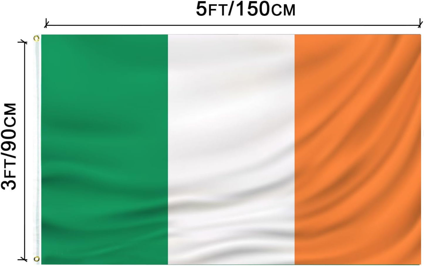 Bandera Irlandesa 3x5 Poliéster Cabecera Lona Doble Costura