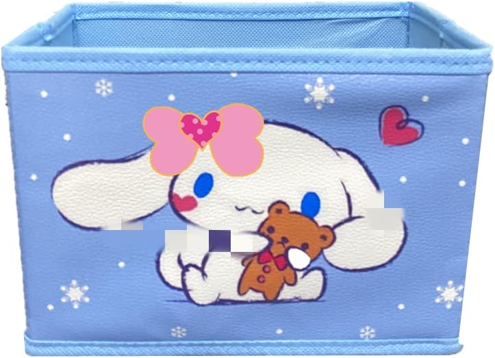 Contenedor plegable Kawaii azul cesta oficina decoración