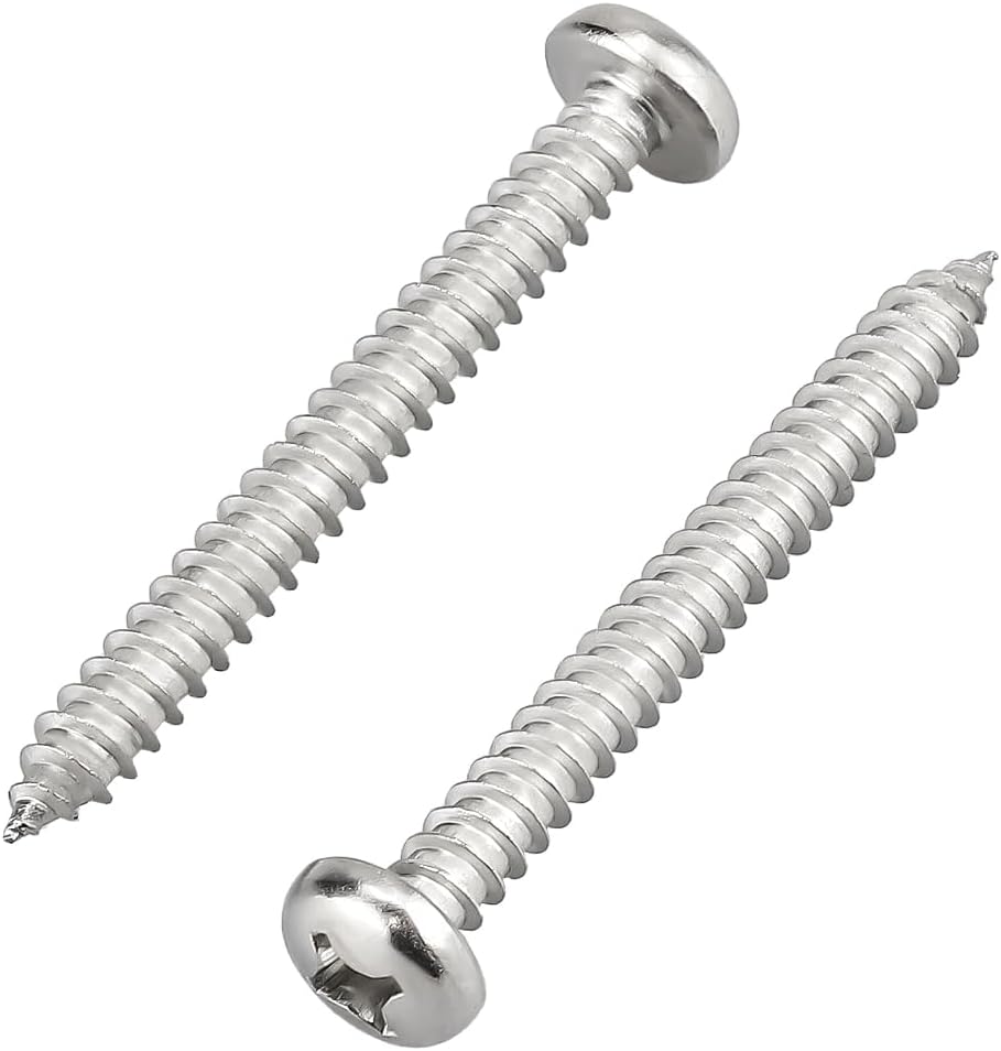 Tornillos autorroscantes redondos acero inox 18/8 304 60 pzas