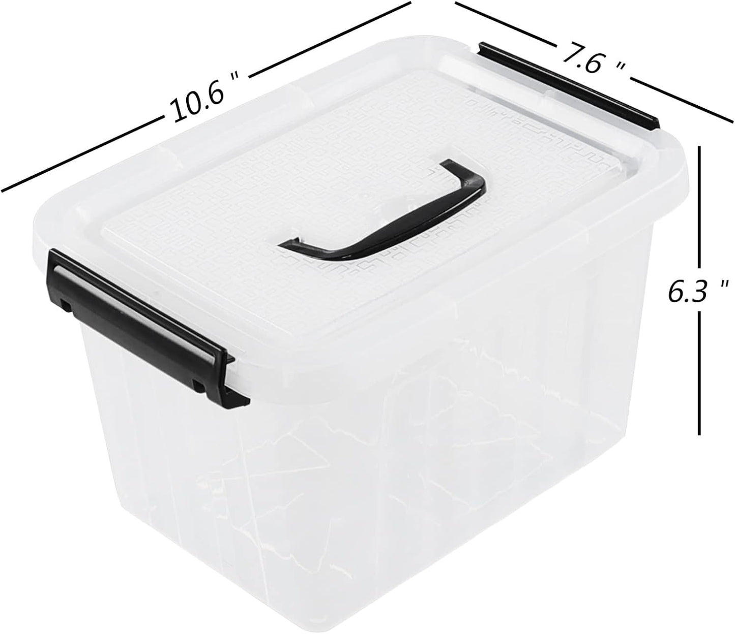 Contenedor plástico 6qt set 4 transparente con tapa