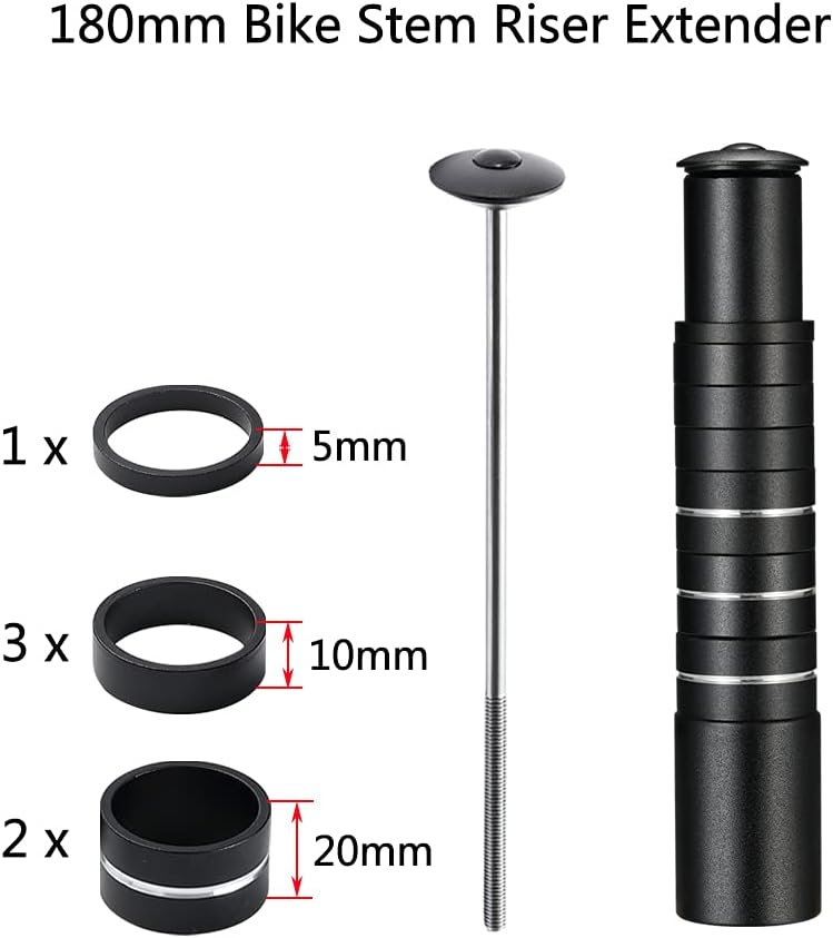 Extensor vástago bicicleta 4.528-8.268pulg aluminio