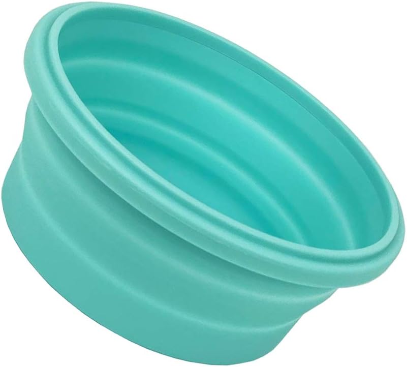 Cuenco silicona plegable para camping con tapa y esponjas