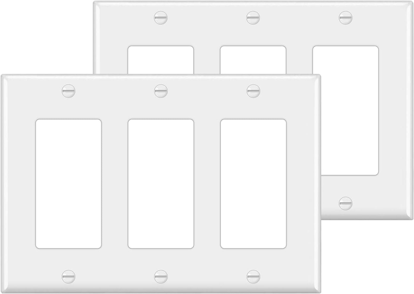 Placa pared 3 segmentos GFCI con cubierta atenuación 4.53x6.38pulg