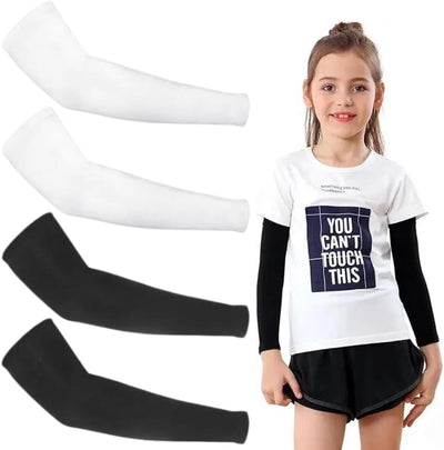 Mangas compresivas para niños deporte black white