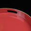 Bandeja decorativa roja redonda con asas estilo otomano