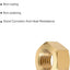 Tuercas hex M16x2mm latón color dorado set 4
