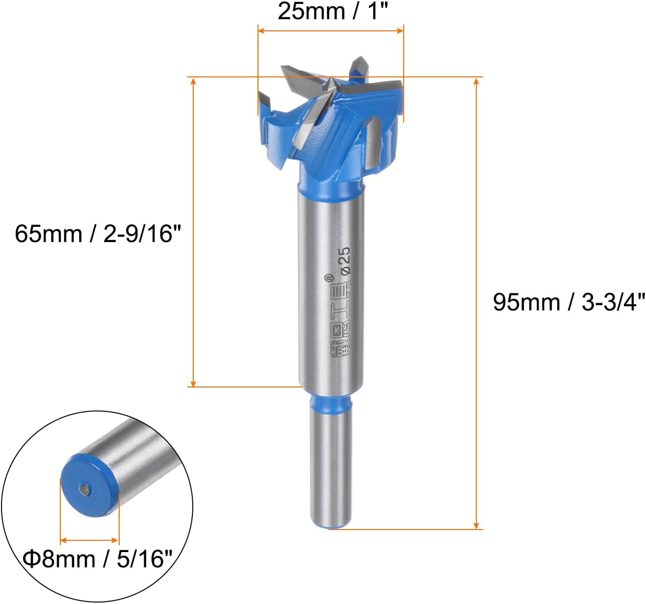 Broca carburo tungsteno 1pulg 3 cortadores carpintería