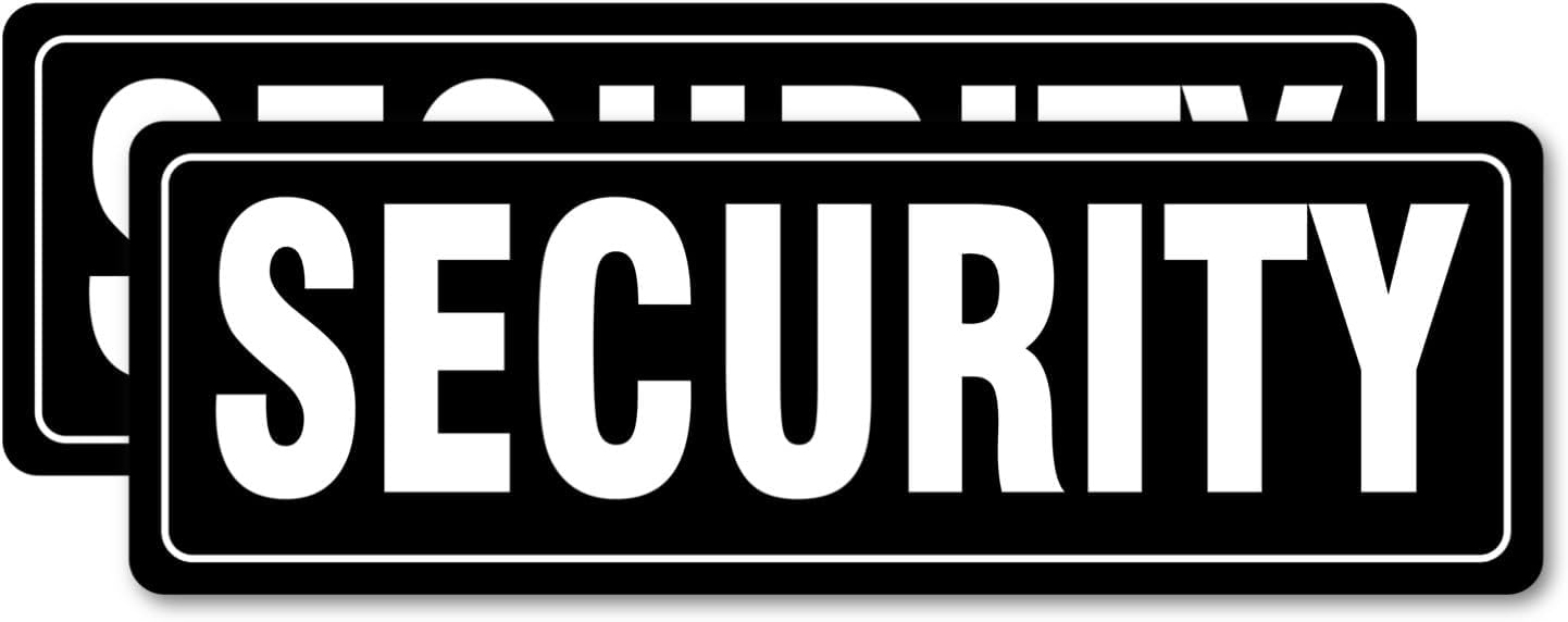 2 Letreros Magnéticos Seguridad Negro 14.2x4.3pulg
