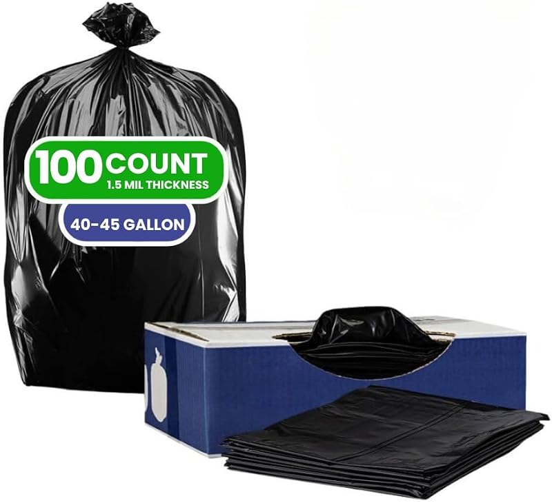 Bolsas basura negras resistentes 40-45gal 100uds