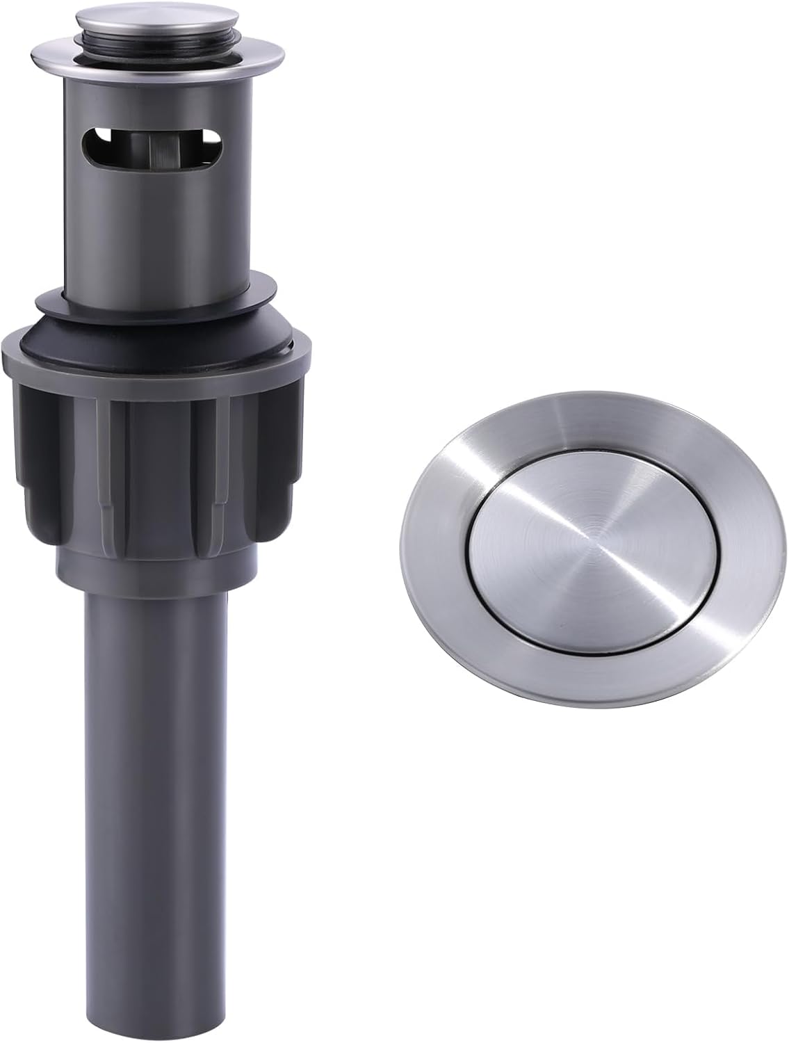 Desagüe lavabo con rebosadero tapón pop-up níquel cepillado