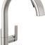 Grifo cocina níquel cepillado rociador extraible acero inox