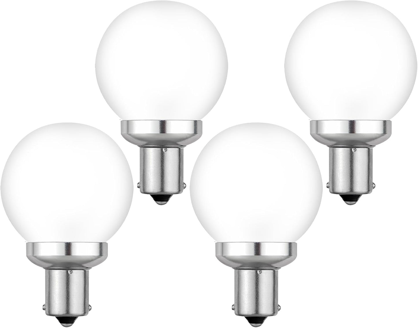 4 Bombillas LED BA15S 12V para RV cámper 2W blanco frío