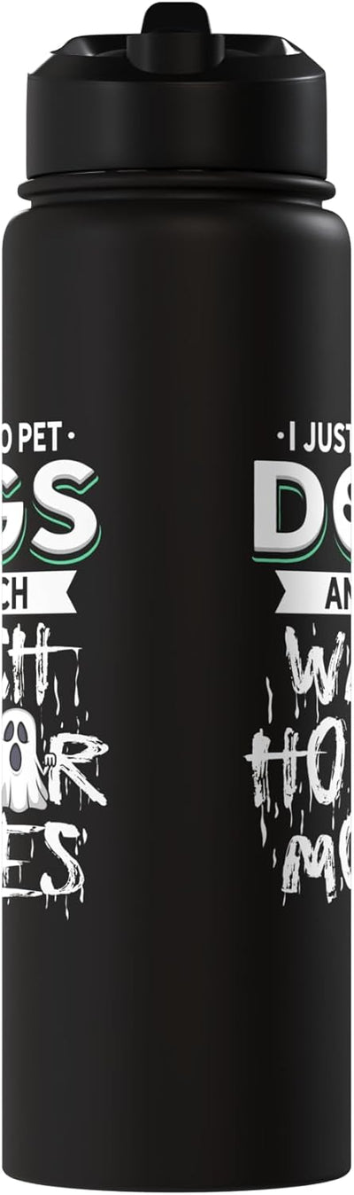 Botella de agua aislada acero inoxidable para perros y películas de terror
