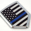 Adhesivo Chrome Police USA Bandera Azul Delgada