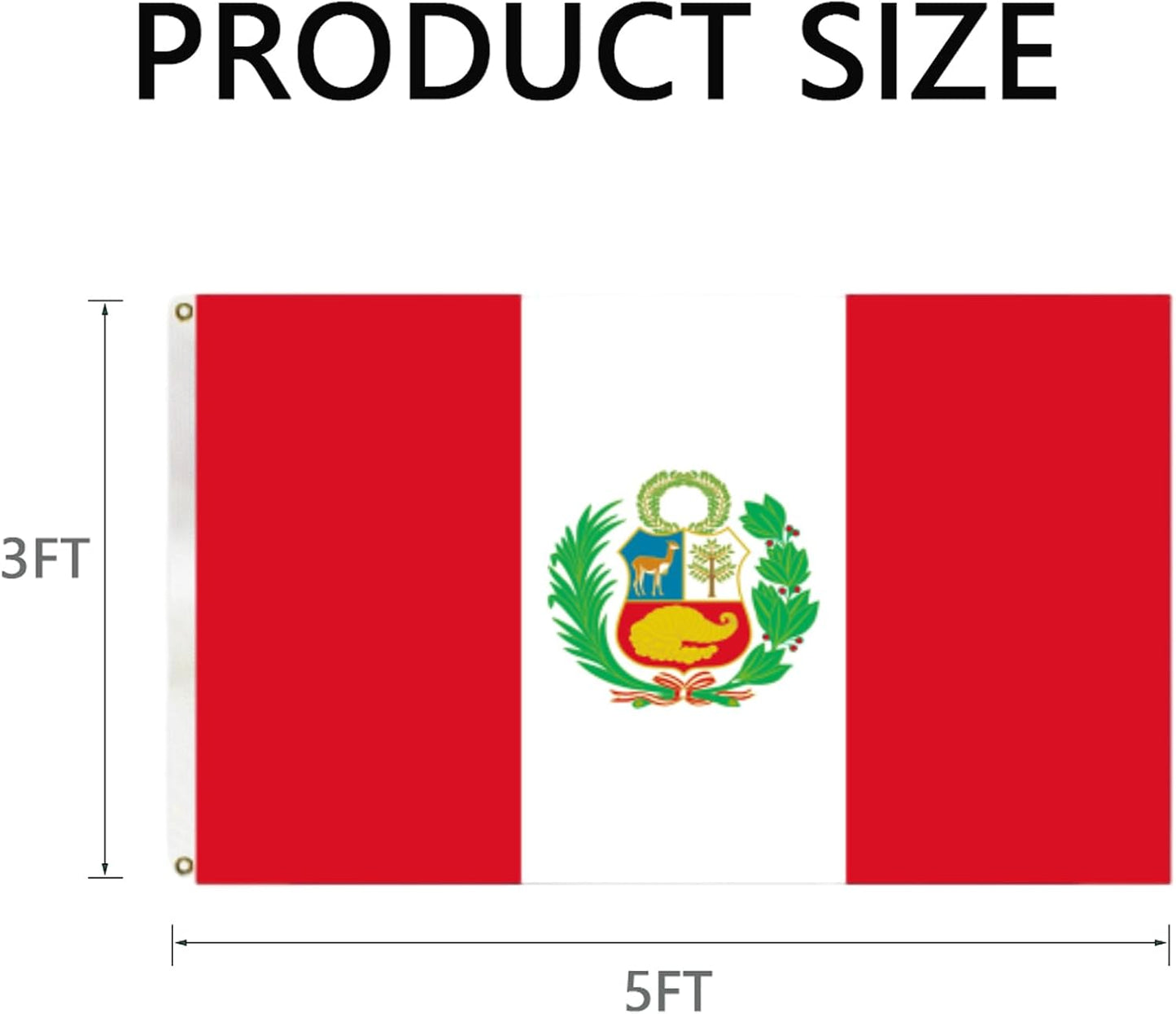 Banderas Perú para exteriores 3x5 color vivo resistente