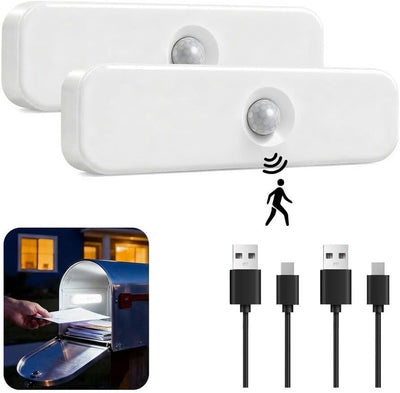 2 Luces Recargables Buzón Sensor Movimiento Led Magnéticas