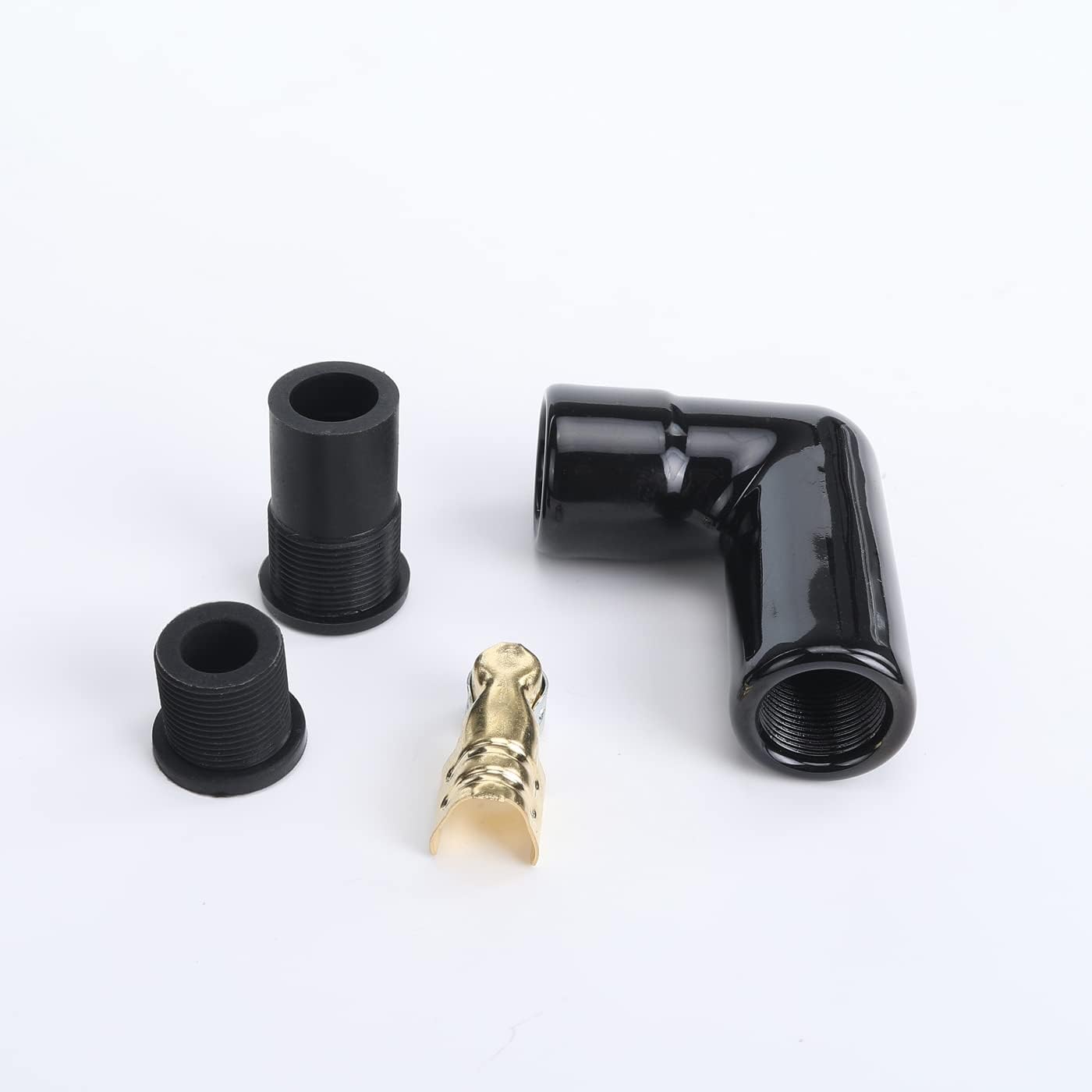 Set botas bujía cerámica negra 90grados comp 8mm