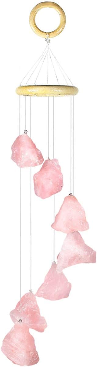 Piedras cuarzo rosa campanilla viento decorativa jardín