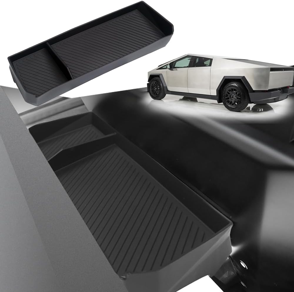 Caja almacenamiento detrás pantalla Tesla Cybertruck 2024-25