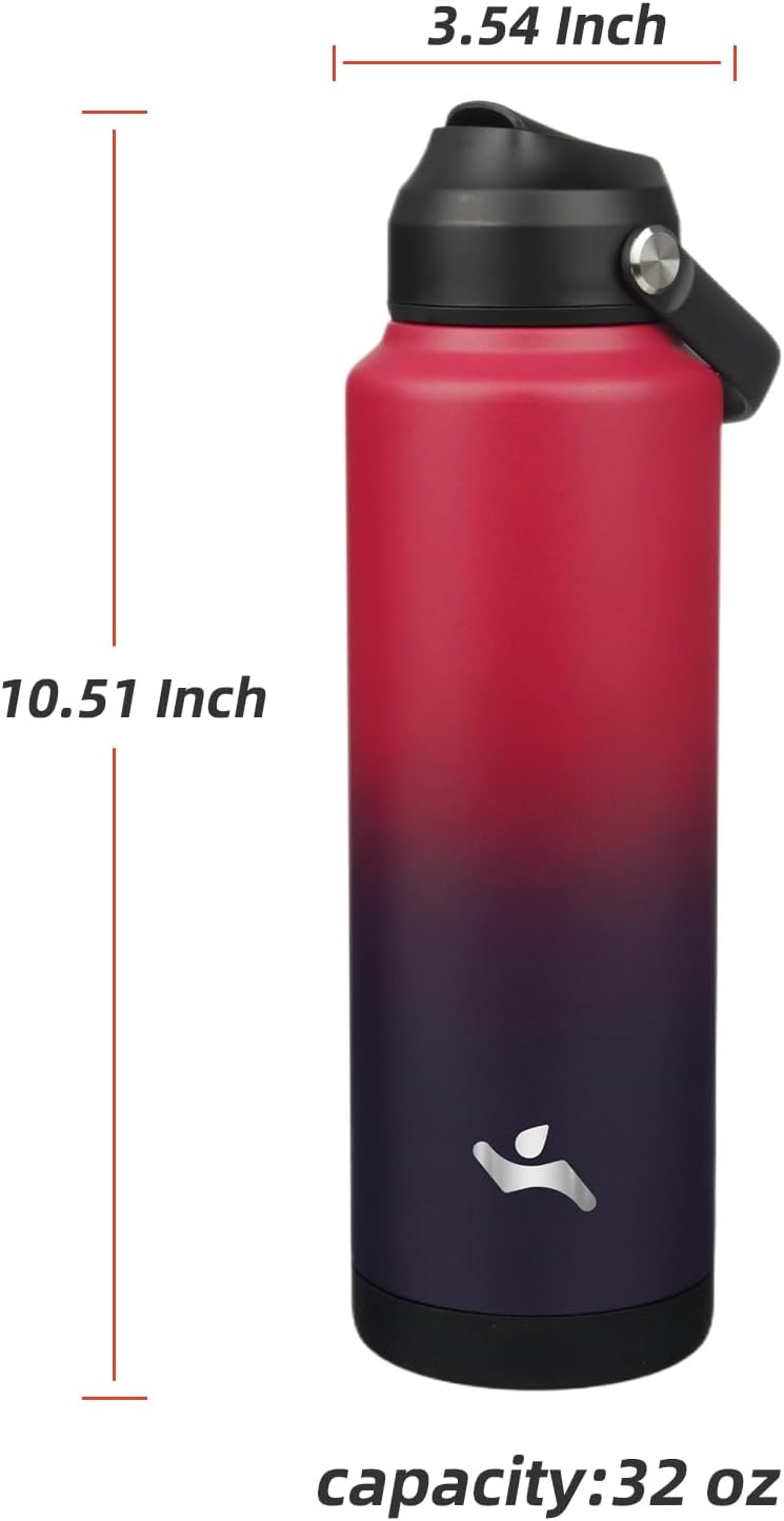 Botella agua acero inox 40oz con tapa pajilla rosa