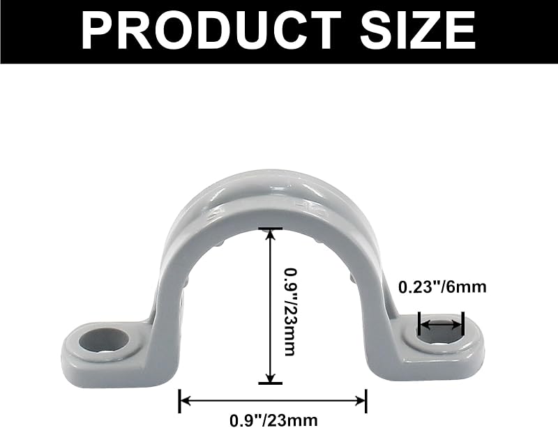Correas tubería PVC 1/2pulg 2 agujeros plástico paquete 12
