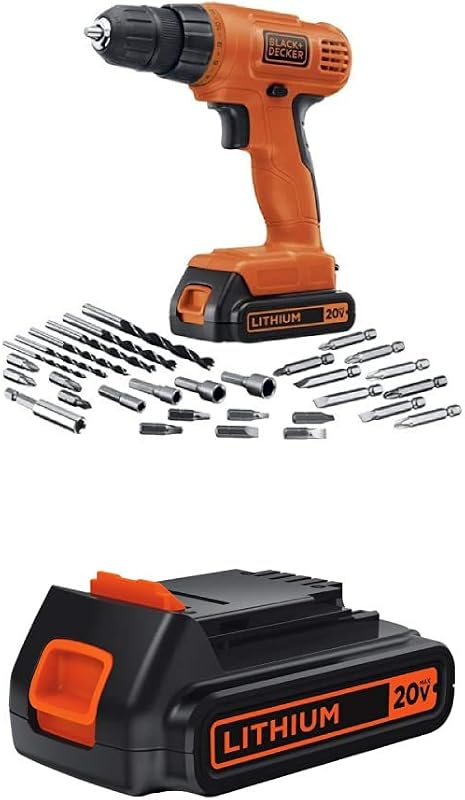 Batería litio inalámbrica 20V con taladro y 30 accesorios