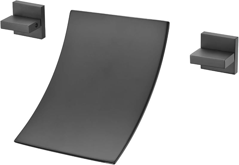 Grifo bañera pared llenador cascada negro mate