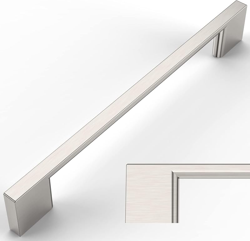 15 Tiradores Níquel Satinado 6.25" para Armarios Cocina
