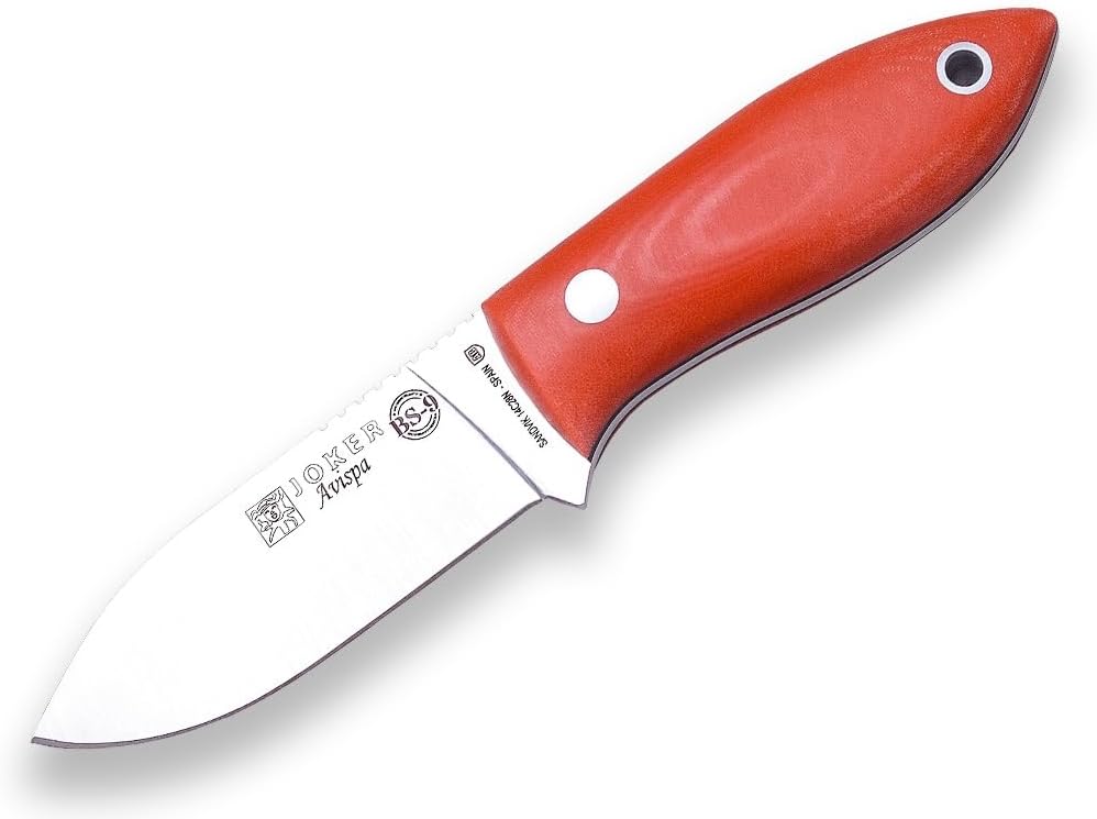 Cuchillo caza BS9 Avispa CN117 mango micarta naranja