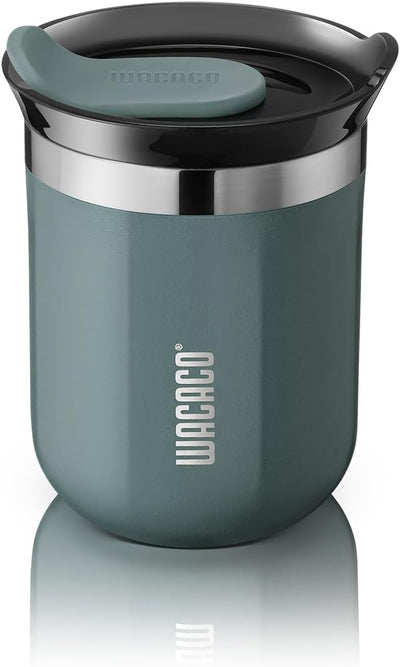 Vaso térmico acero inox doble pared 180ml con tapa azul