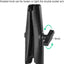 Brazo doble enchufe bola 1.5" aluminio comp RAM
