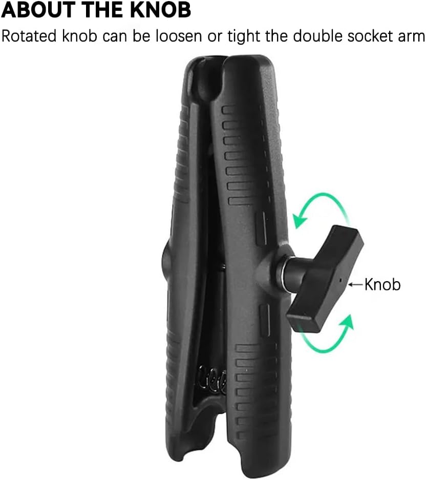 Brazo doble enchufe bola 1.5" aluminio comp RAM