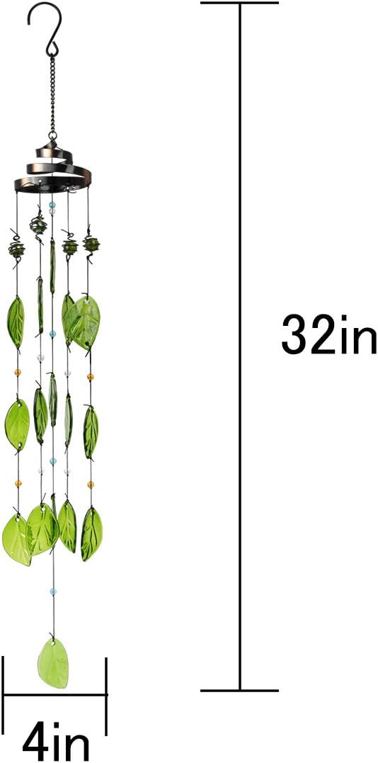 Campanillas viento vidrio hechas a mano 32" jardín