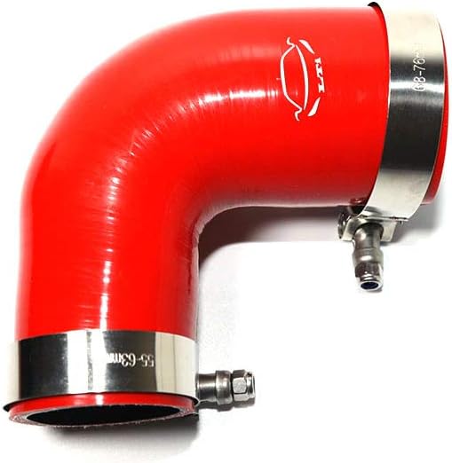 Reductor codo 90 grados manguera silicona 2-2.5 pulg rojo