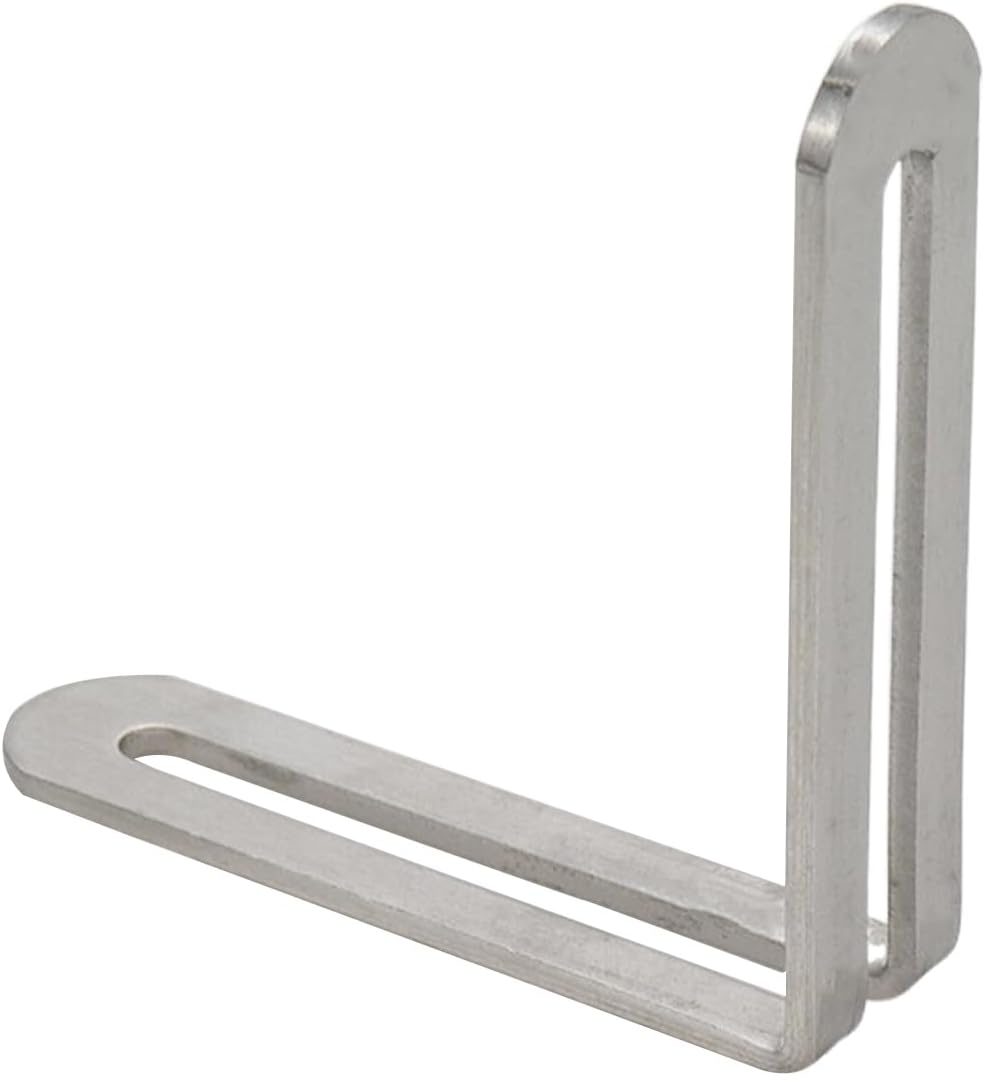 4 Pzas Soportes Esquina Acero Inox Con Ranuras