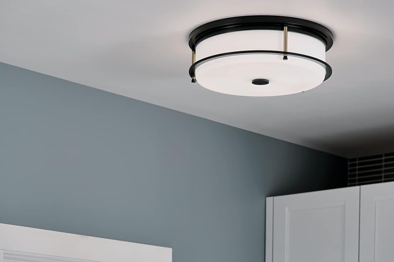 Luz empotrada 18" cristal opalo grabado negro bronce