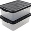 Caja almacenamiento transparente 14L set 2 con tapa negra