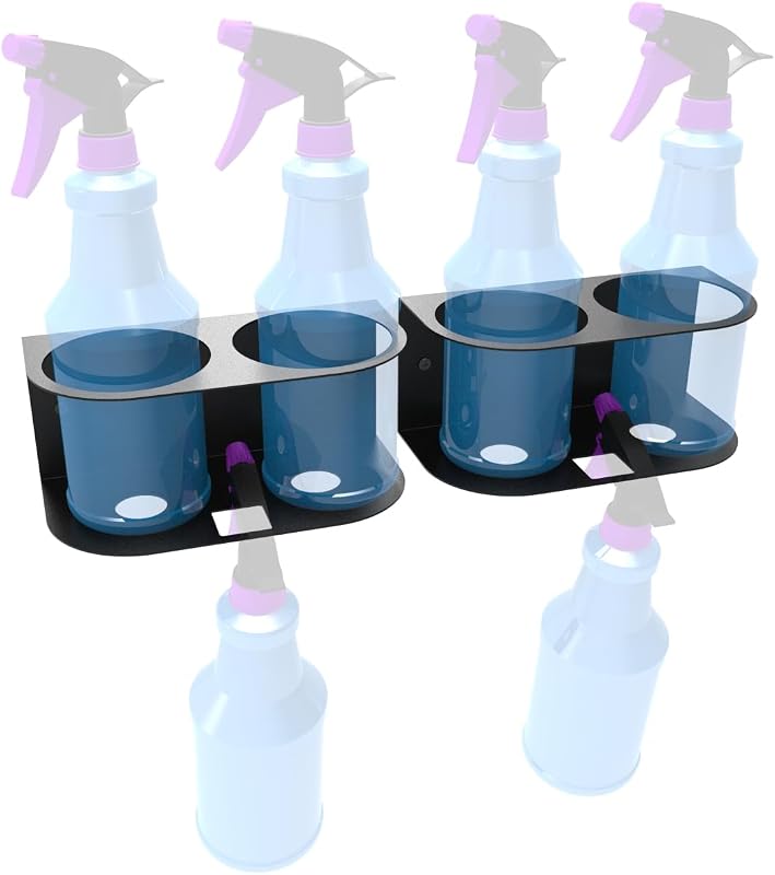 2 Pzas Soporte Botellas Spray Acero Pared Garaje Hogar