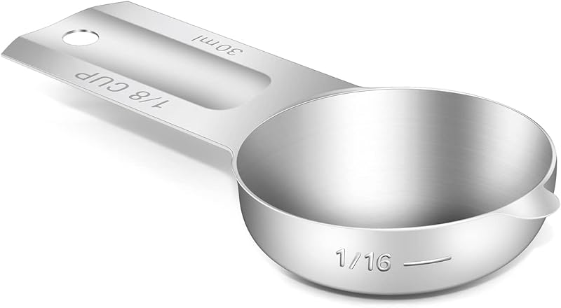 Taza medidora 1/8 taza acero inox con cuchara