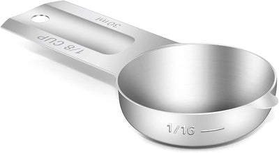 Taza medidora 1/8 taza acero inox con cuchara