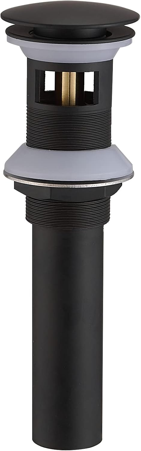 Tapón drenaje baño negro con desbordamiento 1-1/2 a 1-3/4 pulg