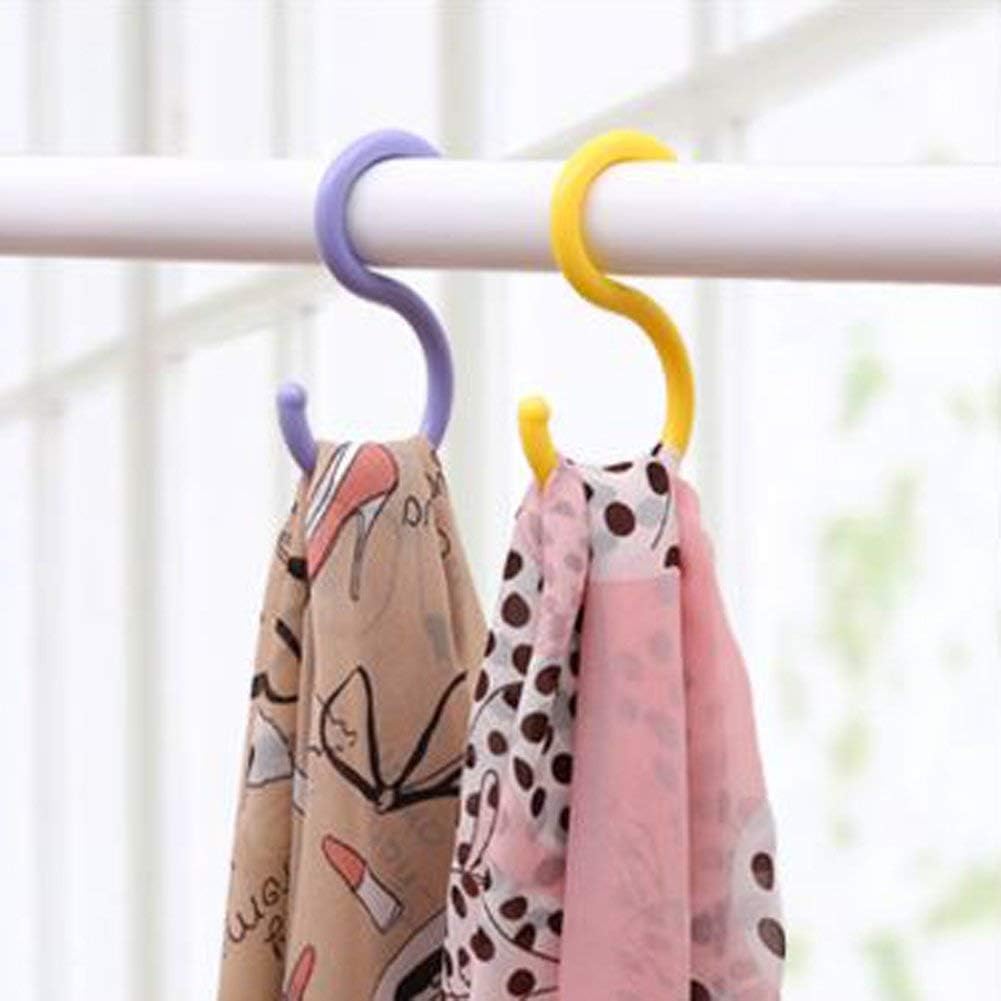 24 Ganchos Plástico Forma S para Ropa y Cocina