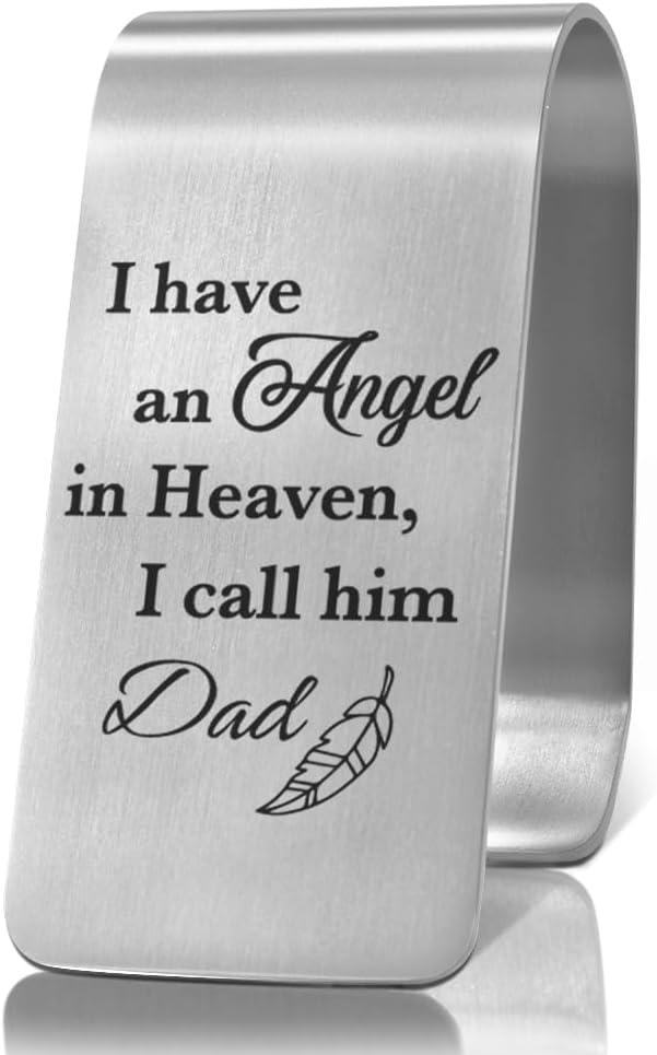 Clip visera acero inox grabado ángel regalo papá conductor